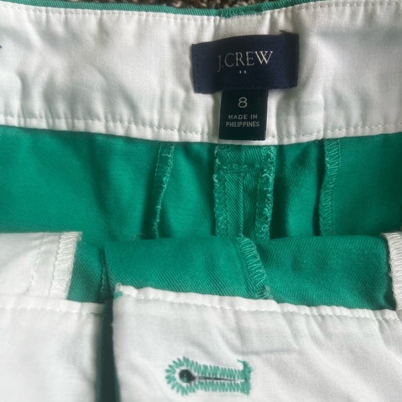 J. Crew High Waist Green Shorts with Scalloped Hem - Picture 3 of 5